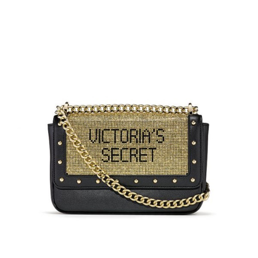 VS Rhinestone Logo Small Bond Street Shoulder Bag